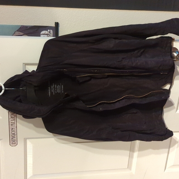 American Eagle Black Jacket with Hood - Picture 1 of 2